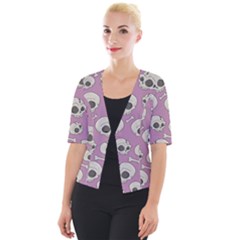 Halloween Skull Pattern Cropped Button Cardigan by Valentinaart