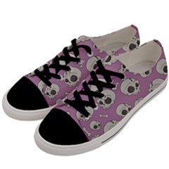 Halloween Skull Pattern Men s Low Top Canvas Sneakers by Valentinaart