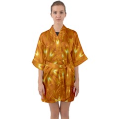 Kaleidoscopic Flower Quarter Sleeve Kimono Robe by yoursparklingshop