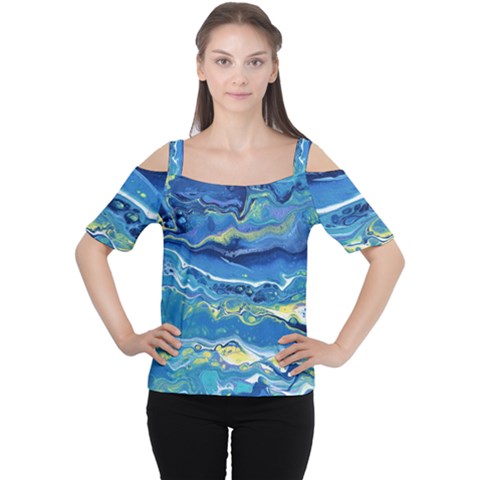 Sunlit Waters Cutout Shoulder Tee by lwdstudio