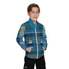 Playing With Plaid Kitten (blue) Pattern Windbreaker (kids) by emilyzragz