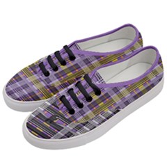 Playing With Plaid Kitten (purple) Halloween Pattern Women s Classic Low Top Sneakers by emilyzragz