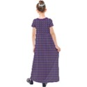 Luv Machine Robot Houndstooth Pattern Purple Kids  Short Sleeve Maxi Dress View2