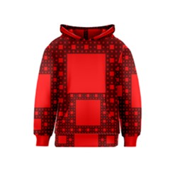 Red Sierpinski Carpet Plane Fractal Kids  Pullover Hoodie by Sapixe