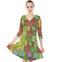 Easter Egg Happy Easter Colorful Quarter Sleeve Front Wrap Dress View1