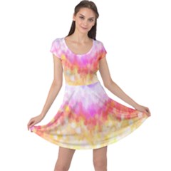 Rainbow Pontilism Background Cap Sleeve Dress by Sapixe