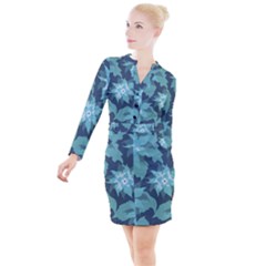 Graphic Design Wallpaper Abstract Button Long Sleeve Dress by Sapixe