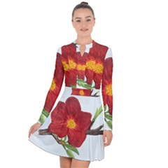 Deep Plumb Blossom Long Sleeve Panel Dress by lwdstudio