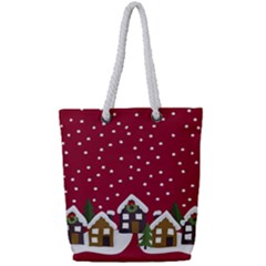 Winter Idyll Full Print Rope Handle Tote (small) by Valentinaart