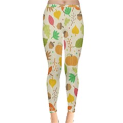 Thanksgiving Pattern Inside Out Leggings by Valentinaart