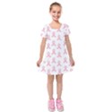 Pink Ribbon - breast cancer awareness month Kids  Short Sleeve Velvet Dress View1