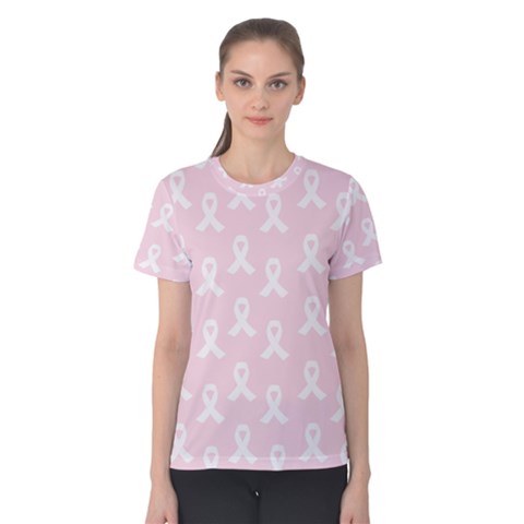 Pink Ribbon - Breast Cancer Awareness Month Women s Cotton Tee by Valentinaart