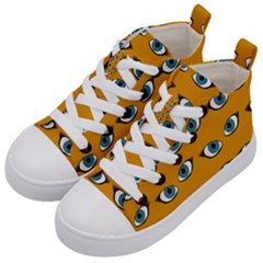 Blue Eyes Pattern Kid s Mid-top Canvas Sneakers by Valentinaart