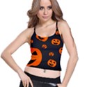 Halloween Pumpkin Autumn Fall Spaghetti Strap Bra Top View1