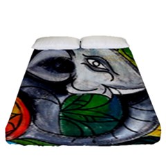 Graffiti The Art Of Spray Mural Fitted Sheet (queen Size) by Sapixe