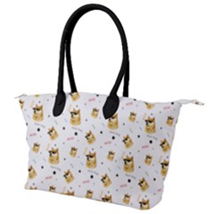 Doge Much Thug Wow Pattern Funny Kekistan Meme Dog White Canvas Shoulder Bag by snek