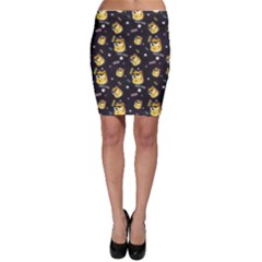 Doge Much Thug Wow Pattern Funny Kekistan Meme Dog Black Background Bodycon Skirt by snek