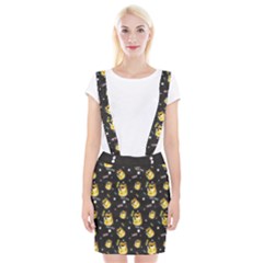 Doge Much Thug Wow Pattern Funny Kekistan Meme Dog Black Background Braces Suspender Skirt by snek