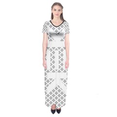 Logo Kek Pattern Black And White Kekistan Short Sleeve Maxi Dress by snek