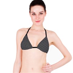 Logo Kek Pattern Black And White Kekistan Black Background Bikini Top by snek