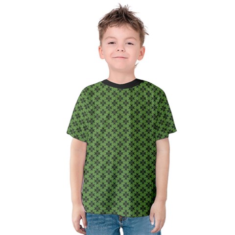 Logo Kek Pattern Black And Kekistan Green Background Kids  Cotton Tee by snek