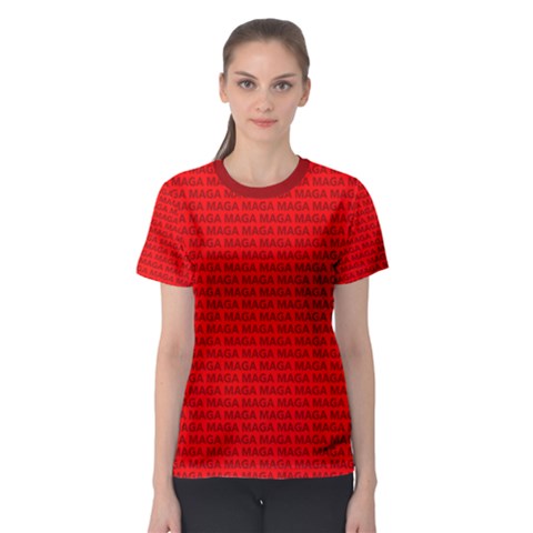 Maga Make America Great Again Usa Pattern Red Women s Sport Mesh Tee by snek