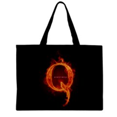 Qanon Letter Q Fire Effect Wwgowga Wwg1wga Zipper Mini Tote Bag by snek