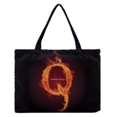 Qanon Letter Q Fire Effect Wwgowga Wwg1wga Zipper Medium Tote Bag by snek