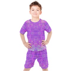 Hot Pink And Purple Abstract Branch Pattern Kid s Set by myrubiogarden