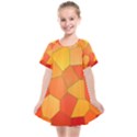 Background Pattern Orange Mosaic Kids  Smock Dress View1