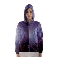 Orion Nebula Pastel Violet Purple Turquoise Blue Star Formation Hooded Windbreaker (women) by genx