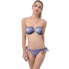 Orion Nebula Pastel Violet Purple Turquoise Blue Star Formation Twist Bandeau Bikini Set by genx