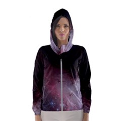 Eagle Nebula Wine Pink And Purple Pastel Stars Astronomy Hooded Windbreaker (women) by genx