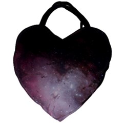 Eagle Nebula Wine Pink And Purple Pastel Stars Astronomy Giant Heart Shaped Tote by genx