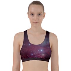 Christmas Tree Cluster Red Stars Nebula Constellation Astronomy Back Weave Sports Bra by genx