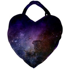 Carina Nebula Ngc 3372 The Grand Nebula Pink Purple And Blue With Shiny Stars Astronomy Giant Heart Shaped Tote by genx