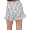 Scarab Pattern Egyptian Mythology Black and White Fishtail Mini Chiffon Skirt View2