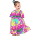 Psychedelic Succulent Sedum Turquoise And Yellow Kids  Sailor Dress View1