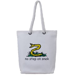 No Step On Snek Gadsden Flag Meme Parody Full Print Rope Handle Tote (small) by snek