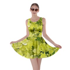 Elegant Chartreuse Green Limelight Hydrangea Macro Skater Dress by myrubiogarden