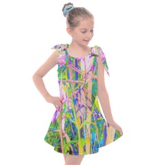 Abstract Oriental Lilies In My Rubio Garden Kids  Tie Up Tunic Dress by myrubiogarden