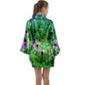 Purple Coneflower Garden With Tiger Eye Tree Long Sleeve Kimono Robe View2