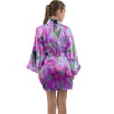 Hot Pink And White Peppermint Twist Garden Phlox Long Sleeve Kimono Robe View2