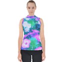 Pink, Green, Blue And White Garden Phlox Flowers Mock Neck Shell Top View1