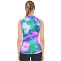 Pink, Green, Blue And White Garden Phlox Flowers Mock Neck Shell Top View2