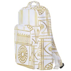 Gold Foil Notre Dame Church Paris Double Compartment Backpack by Wegoenart