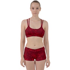 Christmas Background Red Star Perfect Fit Gym Set by Simbadda