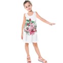 Bloom Christmas Red Flowers Kids  Sleeveless Dress View1