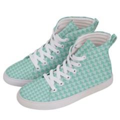 Mint Triangle Shape Pattern Men s Hi-top Skate Sneakers by picsaspassion