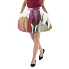 Tulips Bouquet A-line Pocket Skirt by picsaspassion